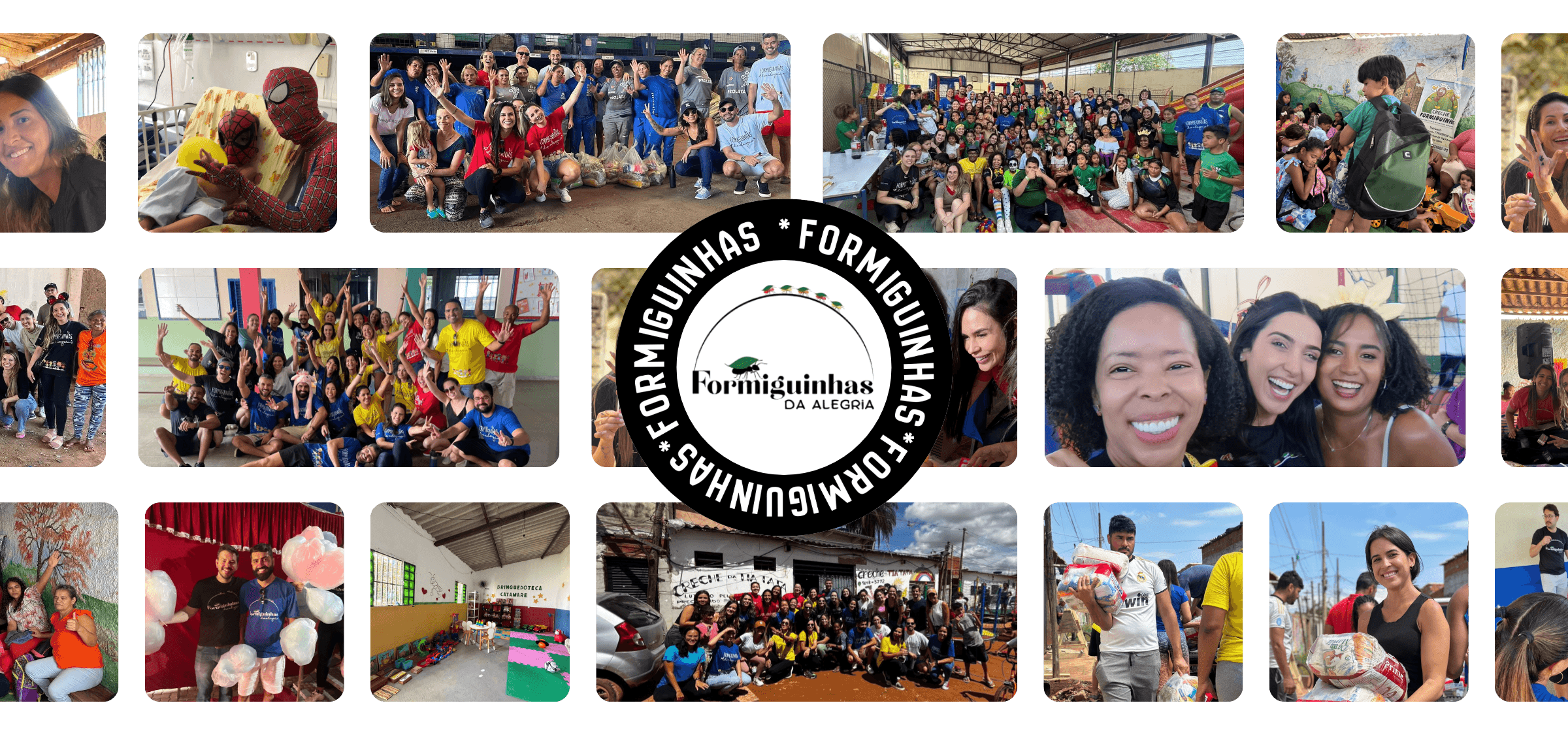 Formiguinhas da Alegria — voluntários e comunidades atendidas